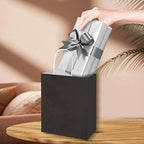 Toovip 100 Pack 8x4.75x10 Inch Medium Black Kraft Paper Bags with Handles Bulk, Gift Wrap Bags for Favor Grocery Retail Party Birthday Shopping Business Goody Craft Merchandise Take Out Sacks - Image 6