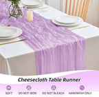 16 Pack Lavender Cheesecloth Table Runner 21.5 x 120 Inches Boho Gauze Table Runners 10FT Long Cheese Cloth Table Runner for Bridal Shower Baby Shower Birthday Party Wedding Decor - Image 6