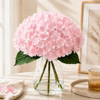 Artificial Pink Hydrangea Flower in Vase Faux Floral for Bedroom Gift Decor by FLEURIFI