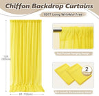10ft x 10ft Canary Yellow Backdrop Curtain Drapes, Wrinkle-Free Sheer Chiffon Fabric Photo Backgroud Panels for Wedding Arch Party Ceremony Stage Photography Decoration - Image 4