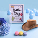Funny Bottle Chug Baby Shower Drinking Game for 15 Guests, Includes 15 Pack 8.5oz Baby Bottles with Nipples & Standing Wood Framed Sign, Western Cowboy Baby Shower Favors & Party Activities(Blue) - Image 4