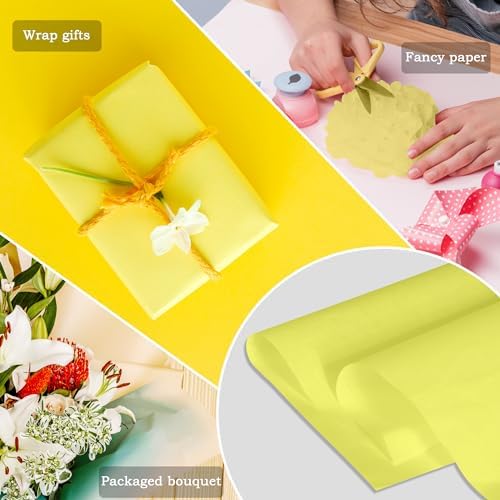 500 Sheets Yellow Tissue Paper for Gift Bags Wrapping Tissues Bulk 20 X 30 Inch Packaging Paper for Gift Wrap Flower Art Crafts DIY Birthday Wedding - Image 5