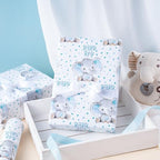 WRAPAHOLIC Jumbo Baby Boy Wrapping Paper - 30 Inch x 100 Feet Jumbo Roll - Adorable Blue Elephant Design for Baby Shower, Party, Holiday - Image 5