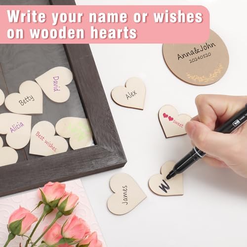 SELEAD Solid Wood Wedding Guest Book Alternative, Drop Top Words Sign Board - Image 4