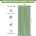 20x10ft Sage Green Backdrop Curtains with Lights Photo Drapes Wrinkle Free Fabric Backdrop Curtain for Wedding Birthday Party Baby Shower Bridal Shower Home Party Background Decorations - Image 6