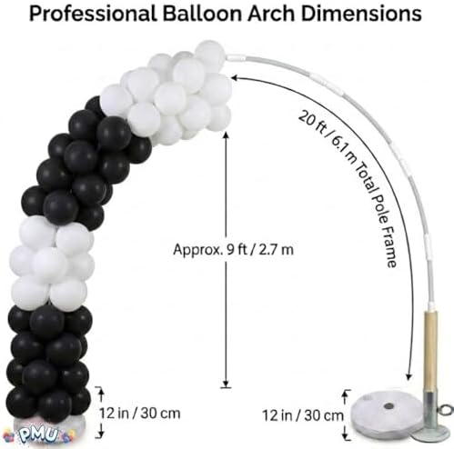 PMU DIY Professional Balloon Arch Premiere Kit (Black and White) Balloon Garland for Party Decoration, Decoration Kit for Birthday Party, Wedding, Graduation, Baby Shower (41698-61646-73005) Pkg/1 - Image 5