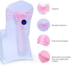 MDS Pack of 100 Organza Chair Sashes for Wedding & Event Décor – Blush Pink - Image 3