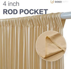 20x14ft Beige Backdrop Curtains for Wedding Party, 4 Panels 14 ft Long Back Drop Cloth, Wrinkle-Free Polyester Drapes for Birthday, Baby Shower, Stage Photography Background - Image 4