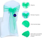 MDS Pack of 100 Organza Chair Sashes for Wedding & Event Décor – Mint - Image 3