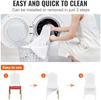 VEVOR 50 Pcs White Chair Covers Polyester Spandex Chair Cover Stretch Slipcovers for Wedding Party Dining Banquet Chair Decoration Covers - Image 4
