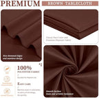 Showgeous 60x102 Inch Brown Rectangle Tablecloth 10 Pack Fit 6FT Table - Image 4