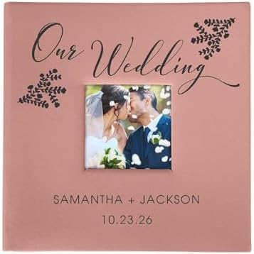 Small Personalized Wedding Photo Album Leatherette Holds 100 Photos Custom Couple Gift by GiftsForYouNow