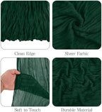 Showgeous 16 Pack Dark Green Cheesecloth Table Runner 17 x 108 Inch - Image 4