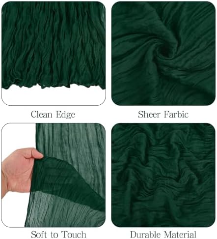 Showgeous 16 Pack Dark Green Cheesecloth Table Runner 17 x 108 Inch - Image 4