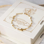 Baby Baptism Bracelet with Cross - Baptism Gifts for Girl - Image 2