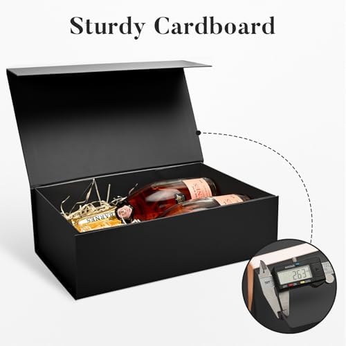 LIFELUM Black Magnetic Gift Box for Birthday Presents, 14"x8.5"x4.5" - Image 5