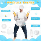 6 Sets Bottle Chug Baby Shower Blind Games Juegos Para Include Plastic Bottles Bibs Hat Eye Mask Disposable Diapers Blindfolded Baby Shower Bottle Games Gender Reveal Decoration (White) - Image 3