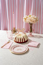 Baby Shower Celebration, Stylish Tableware Set for 8 Guests – Pink/White - Image 3