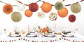 NICROLANDEE Fall Wedding Decorations Set - Tissue Pom Poms, Dots Paper Garland, Maple Leaves Hanging Paper Lanterns, Crepe Paper Streamers for Autumn Harvest Party by nicrolandee