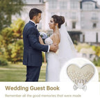 Wedding Guest Book Alternative, Drop Top Frame Sign Book with 65 Pcs Wooden Hearts, Wedding Guest Book for Anniversary, Rustic Wedding Decorations, Heart Photo Frame Display - Image 3