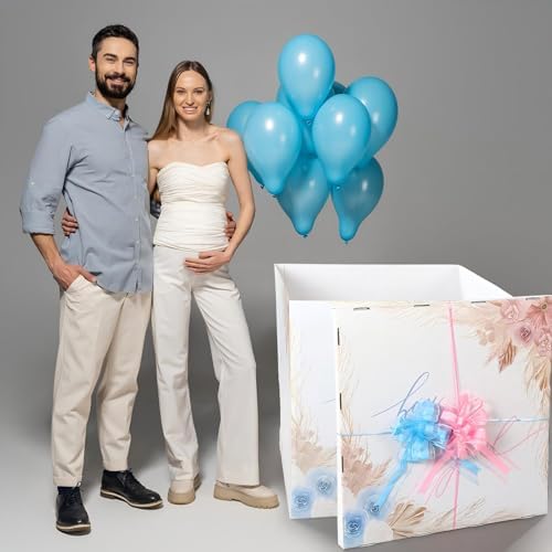 AmazingSpark 28in Giant Gender Reveal Gift Box Kit, Boho Flower - Image 5