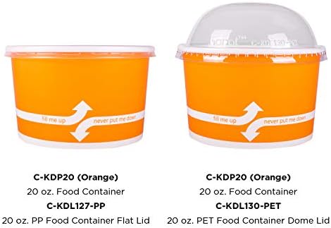 Karat [20oz - 600 ct] Paper Ice Cream Cups & Soup Bowls for Hot/ Cold Food - Ideal for Soup, Ice Cream, Gelato, Yogurt and Snacks - Orange - Image 4