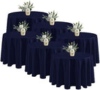 Fitable 6 Pack Navy Tablecloths 108 Inch Round for 36"-84" Tables by Fitable