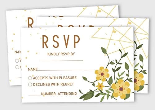 50 Blank RSVP Cards with White Envelopes-Floral & Leaves Style Response Card-RSVP for Wedding-Rehearsal Dinner-Baby Shower-Bridal Shower-Engagement Party Invitations - Image 4
