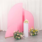 Efavormart Set of 4 Pink Spandex Half Moon Arch Covers, Custom Fit Chiara Backdrop Slipcovers 2.5ft-7ft for Sweet 16 and Vibrant Birthday Parties - Image 2