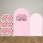 Arch Stretchy Fabric Covers Strawberry Theme Arched Stand Backdrop Covers for Girls Sweet Birthday Parties Baby Shower Favors Decorations Supplies (2.6x6FT Only Cover) - Image 4