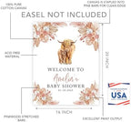 Andaz Press Boho Highland Cow Baby Shower Decorations, Highland Cows Personalized Baby Shower Welcome Sign Board, Western Shower Sign, 16"x20" Canvas Guest Book Alternative - Image 2