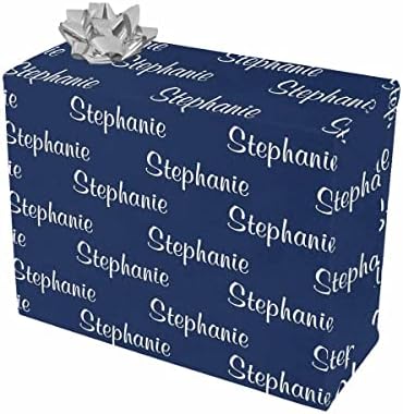 MyPupSocks Custom Name Multi Name Navy All Occasion Wrapping Paper for Birthdays, Weddings, Mother's Day, Valentine's Day, Bridal Showers 3 Rolls 58x23 inch by MyPupSocks