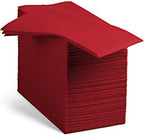 100 Linen-Feel Colored Paper Napkins - Decorative Cloth-Like Burgundy Dinner Napkins - Soft And Absorbent. For Kitchen, Party, Wedding, Bathroom Or Any Occasion. (Pack of 100) by BloominGoods