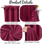 10ft x 10ft Burgundy Backdrop Curtains, 2 Panels Drapes for Backdrop - Image 5