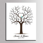 Personalize Wedding Guest Book with Ink Pads Creative Wedding Tree Fingerprint Signature Canvas Painting for Guests Sign-in Unique Gifts for Anniversary -80x120cm - Image 2