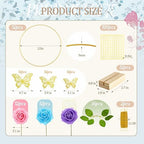 Vercraft 12 Set Butterfly Hoop Centerpieces,Blue, Purple, Pink,Round - Image 2
