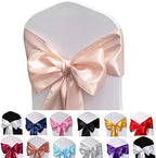 Champagne Satin Chair Sashes Bows for Chair,7x108inchs,50pcs by Maiangel