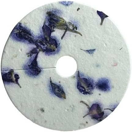 Of The Earth Handmade Paper - Wildflower Seed Paper Wine Glass Tag - 3" Diameter - Set of 36 - Choose Your Paper (45s Purple Recycled) by OfTheEarth
