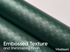 Vitalizart Green Metallic Grid Wrapping Paper Set 30" Organza Ribbon & Tags - Image 5
