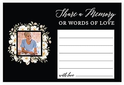 Andaz Press Personalized Share a Memory Cards, Ivory Floral Custom Photo 4" x 6" Cards for Wedding, Birthday, Funeral, Celebration of Life, Retirement, Graduation, Going Away, Life Memories, 52-Pack by AndazPress