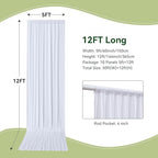 50ft×12ft Wrinkle Free White Backdrop Curtain for Wedding Parties, 10 Panels 5×12ft Long Silky Polyester Fabric Backdrop Drapes Photo Back Drop Drapery for Birthday Baby Shower Photography Background - Image 5