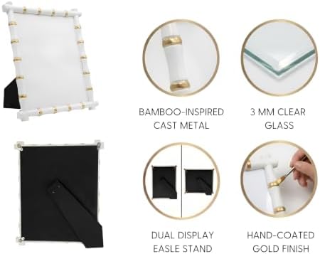Jaye's Studio Chloe White Rectangular Metal Photo Frame, Picture Frame for Home, Bedroom, Home Office - Image 3