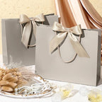 Silkfly 24 Pcs Paper Gift Bags with Handles & Bow Ribbon, Champagne - Image 4
