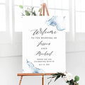 Personalized Minimalist Watercolor Wedding Welcome Sign, Customized Rehearsal Dinner Couples Shower Anniversary Party Welcome Poster Board Canvas by BlissfulMelodyDesign
