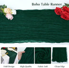 10 Pack Blackish Green Cheesecloth Table Runner -21*120Inch Long Boho Wedding Table Decor, Rustic Gauze Fabric Runner for Bridal Showers, Baby Showers & Parties (Sheer, Lightweight, Wrinkled Design) - Image 3