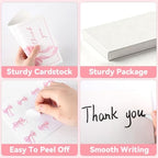 104 Pack Pink Bow Thank You Cards With Envelopes Stickers Bow Thank You Card Bulk Pink Bowknot Greeting Gift Elegant Blank Note Cards Set for Wedding Baby Shower Birthday Party Supplies 4x6inch - Image 3
