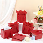 Qilery 50 Pcs Wedding Paper Gift Bags Bulk with Tissue Paper Small Gift Bags with Handle and Tags for Birthday Wedding 4th of July Party Business(Dark Red,4.7 x 2.4 x 3.9'') - Image 6