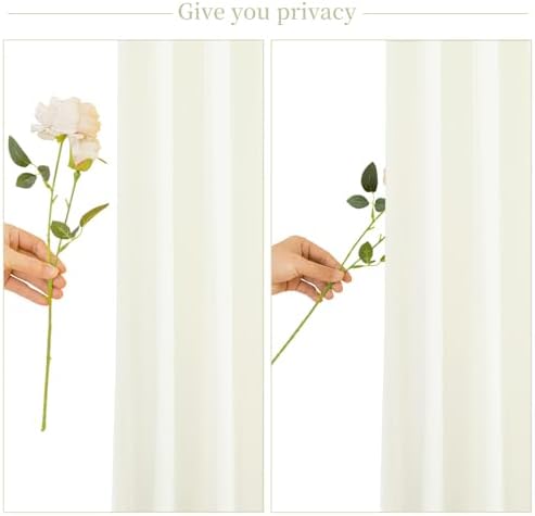 50ft x 10ft Ivory Backdrop Curtain for Wedding Ivory Wrinkle Free Backdrop Drapes Panels for Parties Baby Shower Bridal Shower Birthday Photo Photography Polyester Fabric Background Decoration - Image 7