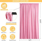 Gallety Pink Backdrop Curtain for Wedding, Polyester Photography Backdrop Drapes - 30FT x 10FT Wedding Backdrop with Rod Pockets for Children's Party,Birthday,Event,Graduation Party Decorations - Image 2