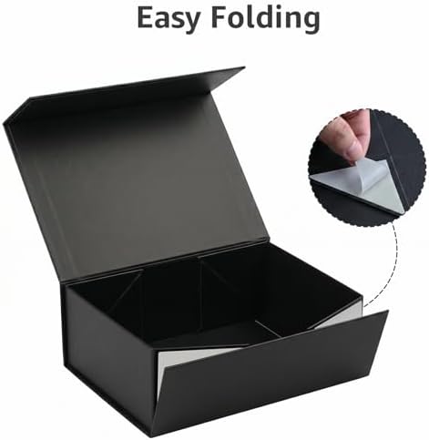 Black Birthday Gift Box with Magnetic Lid for Presents, 9.5"x7"x3.5" - Image 3
